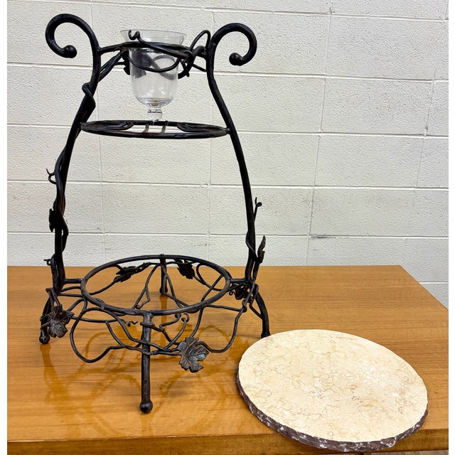 Bella Toscana Vineyard Wrought Iron Tuscan Style Wine and Cheese Party Server For Sale - Image 14 of 14