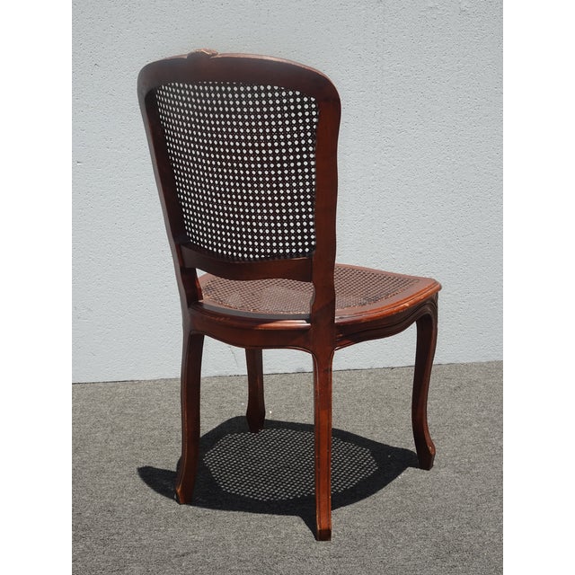 Vintage French Country Brown Cane Side Chair For Sale - Image 14 of 14