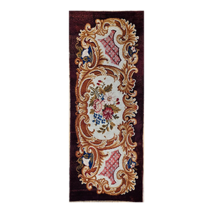 Vintage French Savonnerie Area Rug, Hand-Knotted Wool, Circa 1900, 3' X 7'