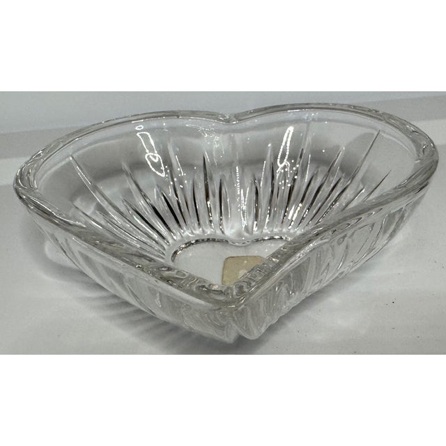 Late 20th Century Vintage German Bleikristall Lead Crystal Heart Dish – Cut Crystal Trinket Bowl For Sale - Image 5 of 8