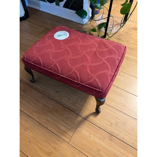 Mid-Century Modern 1970s Brass Footed Petite Rectangular Foot Stool For Sale - Image 3 of 6