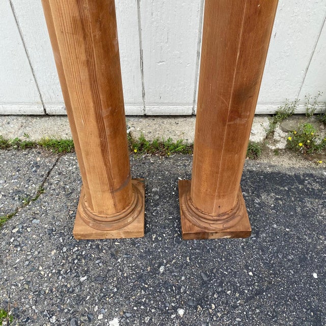 Wood Antique 19th Century Architectural Doric Turned Wooden Columns -a Pair For Sale - Image 7 of 11