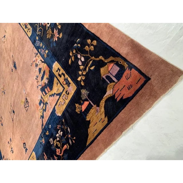 1920s Pasargad Light Brown Antique Art Deco Rug- 11'11'' X 17'6'' For Sale - Image 5 of 9