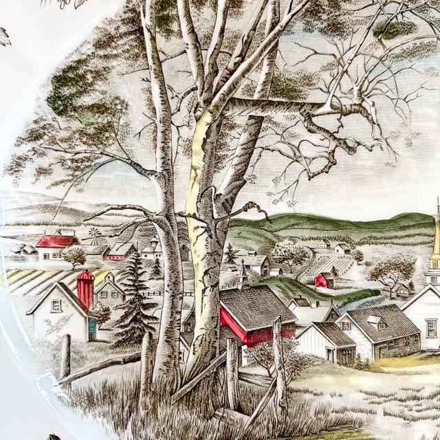 1990s English Ironstone Johnson Bros Friendly Village Thanksgiving Turkey Platter For Sale In San Diego - Image 6 of 10