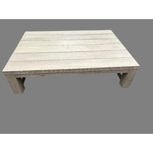 Rustic RH French Beam Teak Outdoor Tables in Weathered Teak Finish, 3 Pieces For Sale - Image 3 of 8
