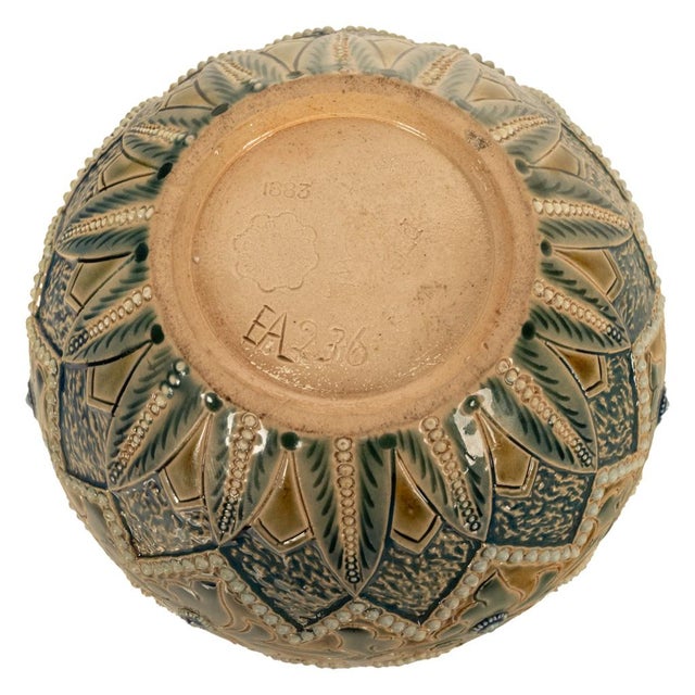 Antique Aesthetic Movement Doulton Lambeth Stoneware Vase Elizabeth Atkins 1883 For Sale - Image 13 of 13