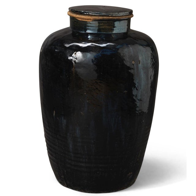 Large Vintage Storage Jar For Sale - Image 3 of 6