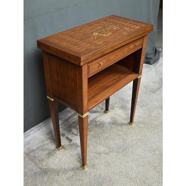 Small Early 20th Century Louis XVI Marquetry Games Table For Sale - Image 3 of 18