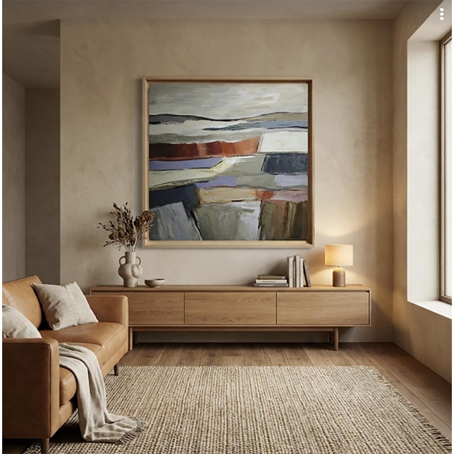 Beige Strates en Suspens, Abstract Landscape, Contemporary, Framed by Sophie Dumont For Sale - Image 8 of 8