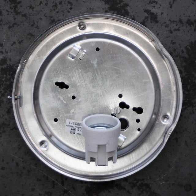 Metal Vintage Round Clear Glass Flush Mount For Sale - Image 7 of 8