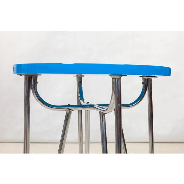 Wood Functionalist Dining Table with Tubular Steel Base, 1930s For Sale - Image 7 of 8