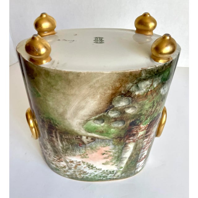 Antique Guerin Limoges Porcelain Cachepot Vase For Sale - Image 12 of 13