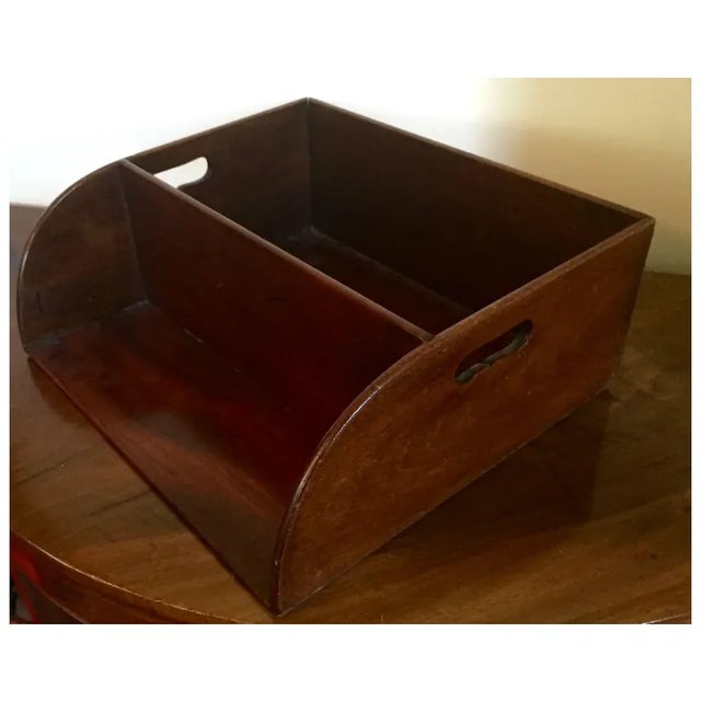 Antique Early 19th Century English George III Mahogany Desk Book Shelf Caddy or Liquor Bottle Tray 1800 For Sale - Image 10 of 11