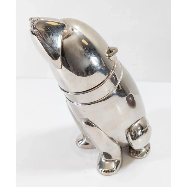 Mid-Century Modern Mid-Century Modern Art Deco Style Chrome Polar Bear Cocktail Shaker For Sale - Image 3 of 12