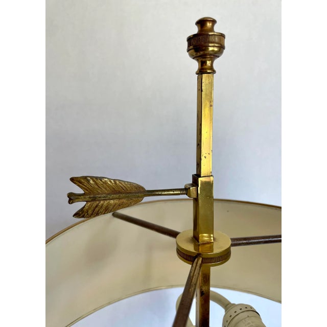 Metal Early 20th Century Louis XVI Style Bouillotte Table Lamp With Eagle Head and Arrow Details For Sale - Image 7 of 12
