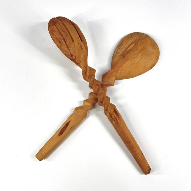 African Early 20th Century Serving Spoon and Fork Set Kenya For Sale - Image 3 of 6