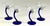 Libbey - BRAVURA -martini glasses Curved cobalt foot and stem Set of four Stylish, modern, martinis