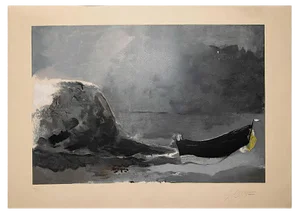 Marine Noire - Lithograph After Georges Braque - 1956 1956