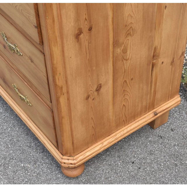 Wood Pine Chest of Four Drawers For Sale - Image 7 of 11