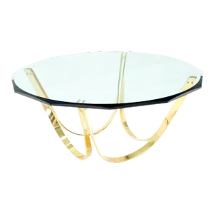 Roger Sprunger for Dunbar Mid-Century Modern Brass Glass Coffee Table Clean