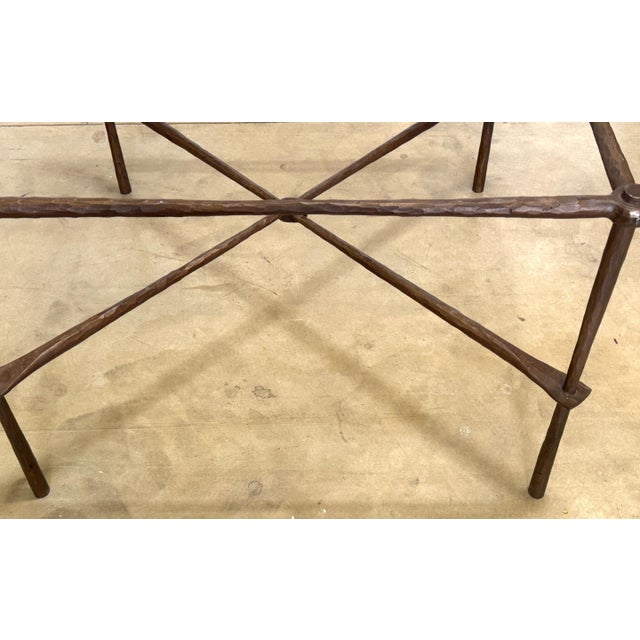 Giovanni Banci for Hermès Hammered Iron & Breccia Rossa Marble Table, Circa 1990 For Sale - Image 10 of 18