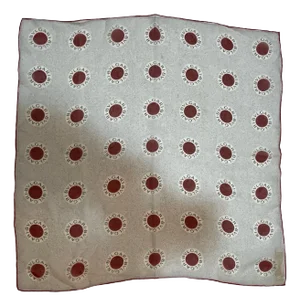 BVLGARI Red Dot Logo Silk Scarf Bulgari