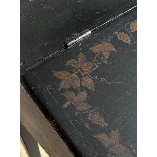 Early American Painted Slant-Front Desk With Stenciled Decoration, C. 1800 For Sale - Image 15 of 16