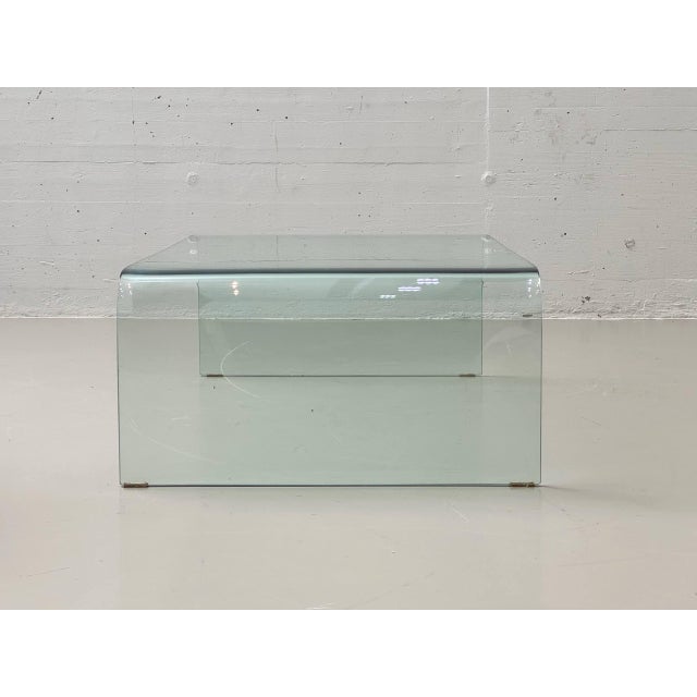 Mid-Century Modern Glass Table with Curved Glass Top, 1970s For Sale - Image 6 of 16