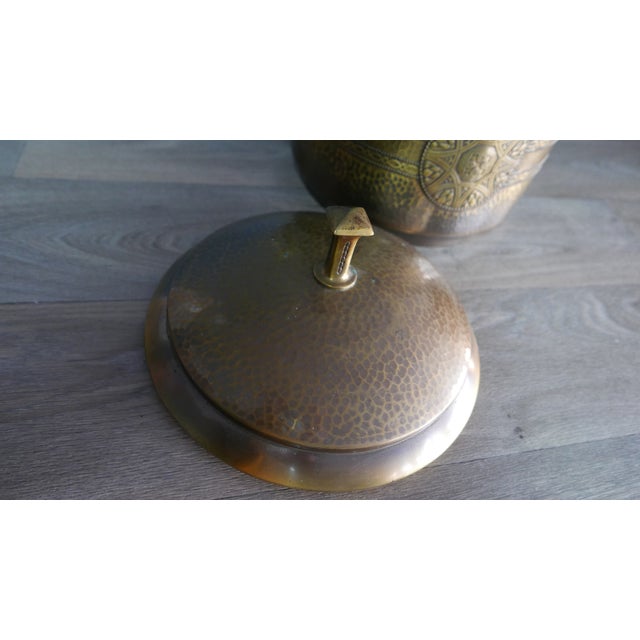 Large Art Deco Brass Punch Bowl with Glass Insert, Germany, 1920s For Sale - Image 6 of 14