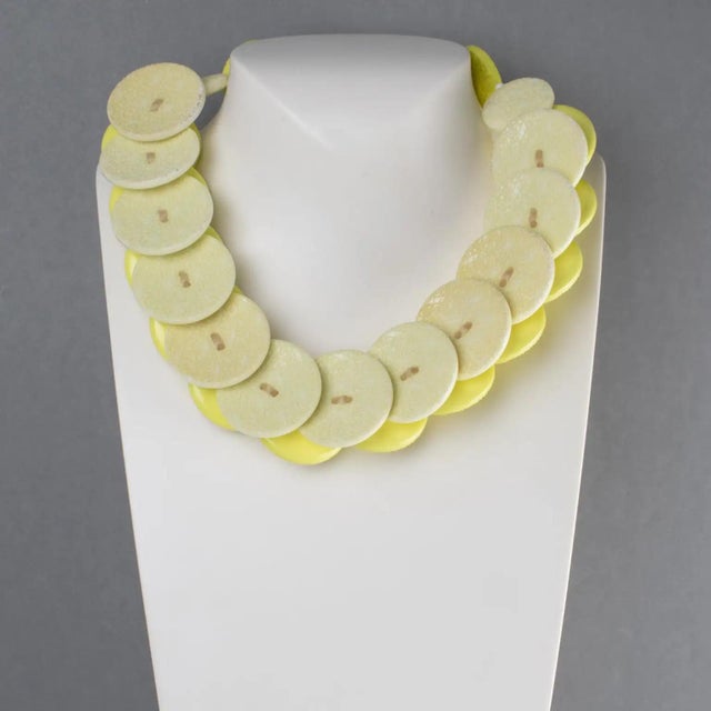 Angela Caputi Banana and Citrus Textured Resin Necklace For Sale In Atlanta - Image 6 of 15