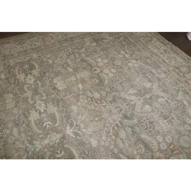 Large Indian Gray Green Antique Rug - 12' x 21'3" For Sale - Image 12 of 16