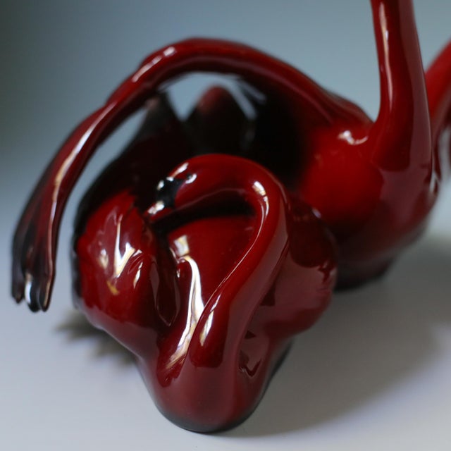 Vintage Royal Doulton “Nestling Down” Flambé Swan Sculpture Hn3538 For Sale - Image 10 of 17