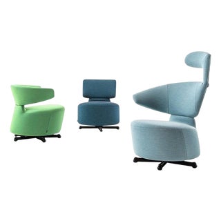 Aki-Biki-Canta Swivel Armchairs by Toshiyuki Kita for Cassina, Set of 3 For Sale