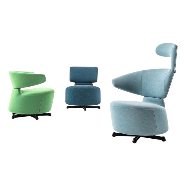 Aki-Biki-Canta Swivel Armchairs by Toshiyuki Kita for Cassina, Set of 3 For Sale
