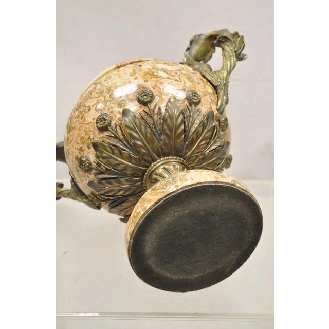 Vintage Bronze and Marble French Baroque Style Lidded Urn Centerpiece Cassolette For Sale - Image 10 of 11