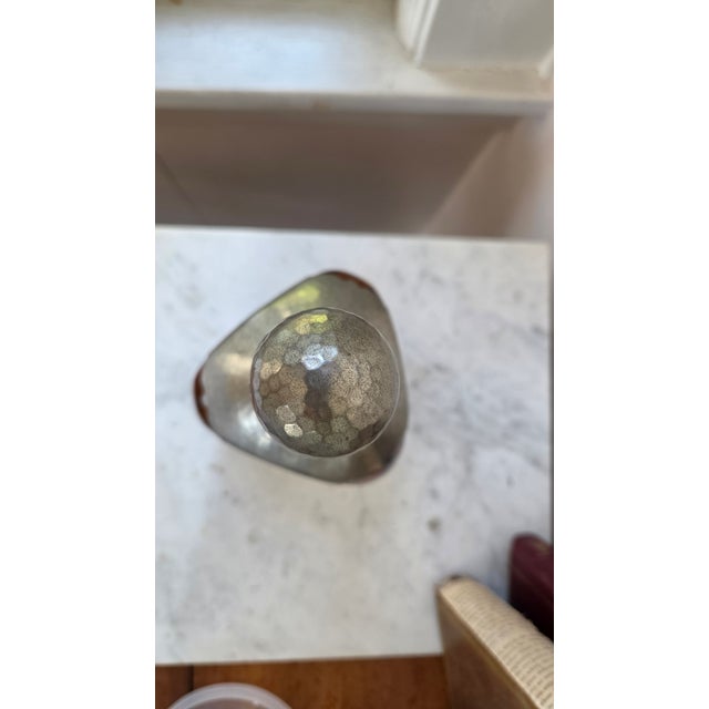 Mid 20th Century Royal Holland Daalderop Amber Glass and Pewter Decanter For Sale - Image 14 of 18