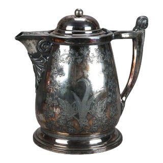 Antique Figural Silver Plated Pitcher, Circa 1890 For Sale