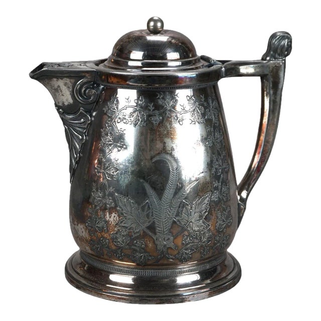 Antique Figural Silver Plated Pitcher, Circa 1890 For Sale