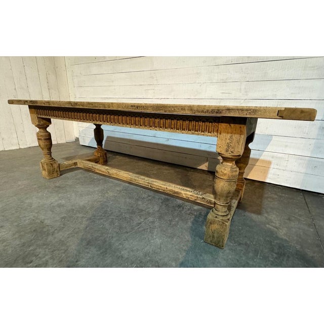 Larger Farmhouse Dining Table in Bleached Oak, 1925 For Sale - Image 14 of 18