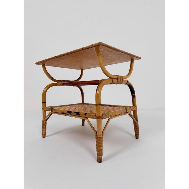 Mid-Century Art Deco Italian Bamboo and Rattan Wicker Coffee Table For Sale - Image 14 of 18