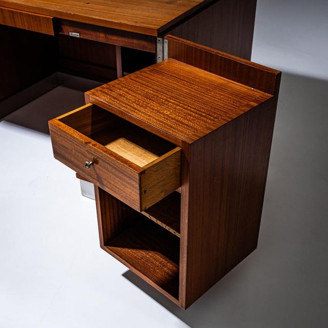 Brown Vintage Desk, 1940s For Sale - Image 8 of 11