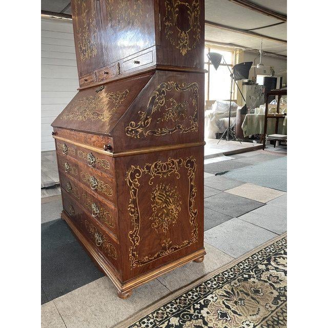 Egyptian Secretaire in Wood and Brass For Sale - Image 4 of 18