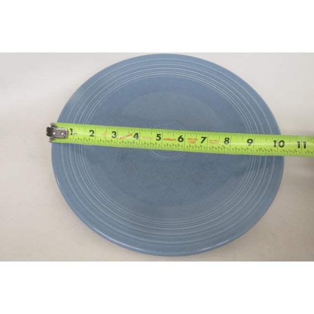 Fiesta Usa Homer Laughlin Set of 4 Dinner Plates 2 Pink 2 Blue Lead Free 4850b For Sale - Image 10 of 12