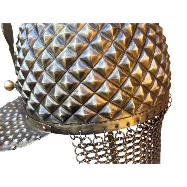 Double Hammered Brass Helmet For Sale - Image 10 of 15