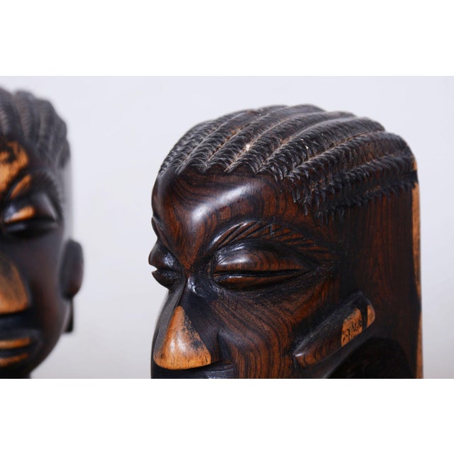 African Bookends in Lacquered Ebony, 1920s, Set of 2 For Sale - Image 4 of 10
