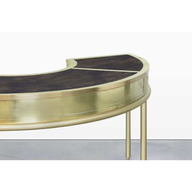 Vintage Brass “Demi Lune” Desk by Mastercraft For Sale - Image 11 of 14