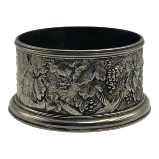 1950s Vineyard Silverplate Wine Coaster For Sale