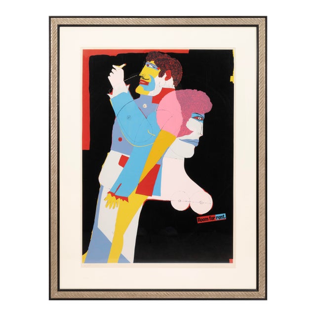 Richard Linder - Room for Rent 1969 Signed Screenprint on Paper 69/150 Framed For Sale