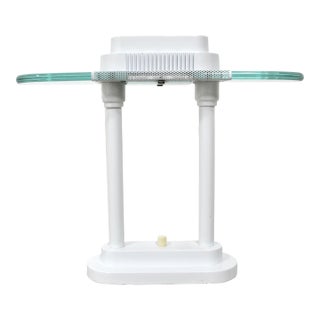 White Metal Desk Lamp in Style of Kovacs 1980s Halogen Accent Light For Sale