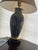 Title: Elegant Vintage Chinoiserie Ethan Allen Table Lamp. Description: Blue ceramic base with pink floral designs and...